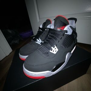 Jordan IV BRED Black/Red Sz 6Y 7.5W Near DS